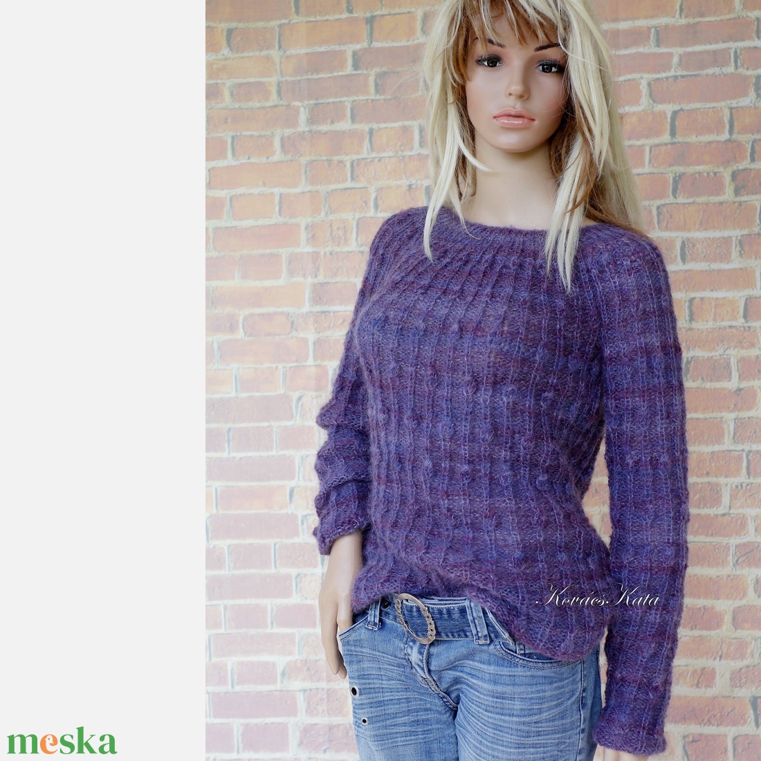 LONCI - exkluzív kézzel kötött mohair pulóver / lila - ruha & divat - női ruha - pulóver - Meska.hu LONCI - exkluzív kézzel kötött mohair pulóver / lila - ruha & divat - női ruha - pulóver - Meska.hu