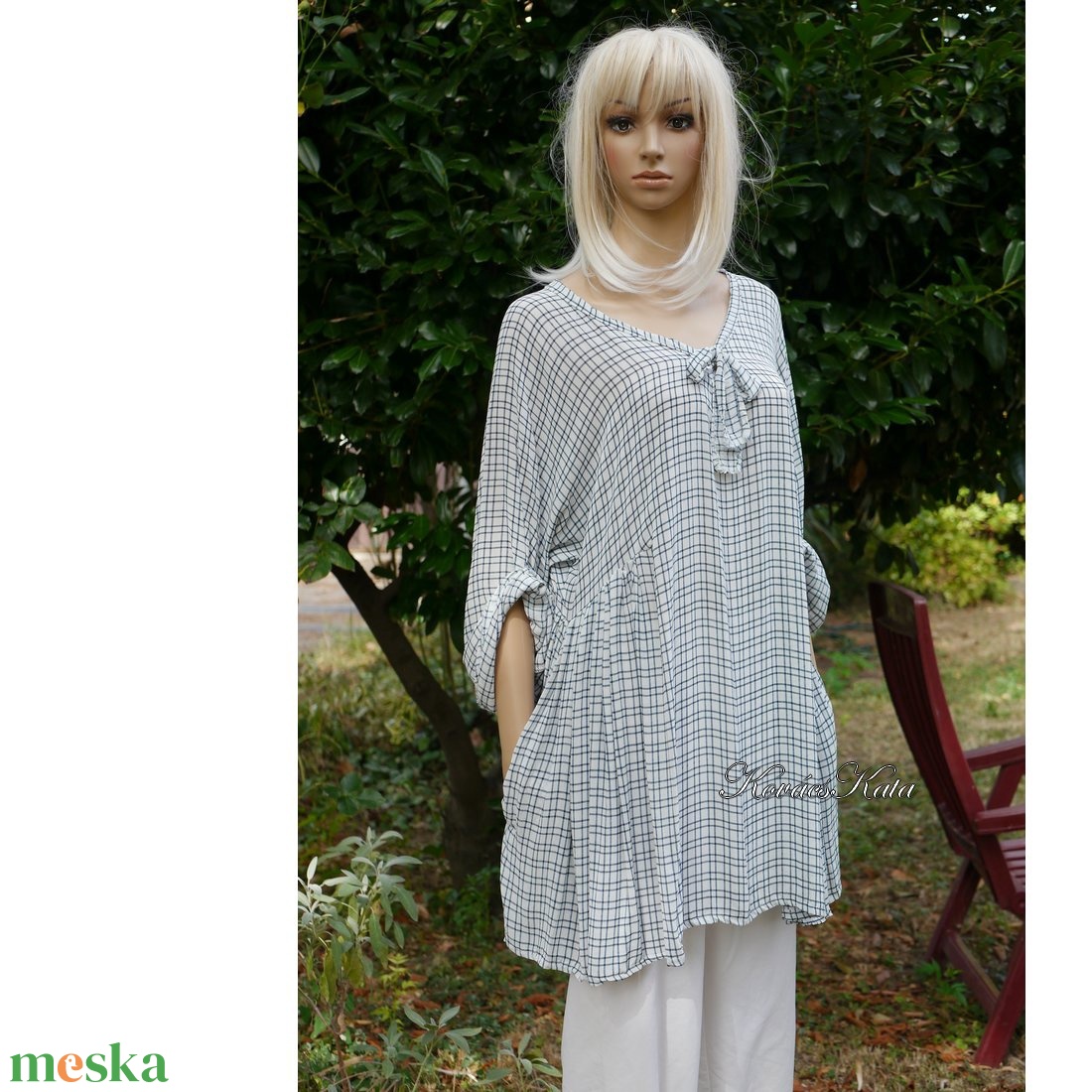 PAULA / kockás muszlin - lagenlook design tunika - ruha & divat - női ruha - tunika - Meska.hu PAULA / kockás muszlin - lagenlook design tunika - ruha & divat - női ruha - tunika - Meska.hu
