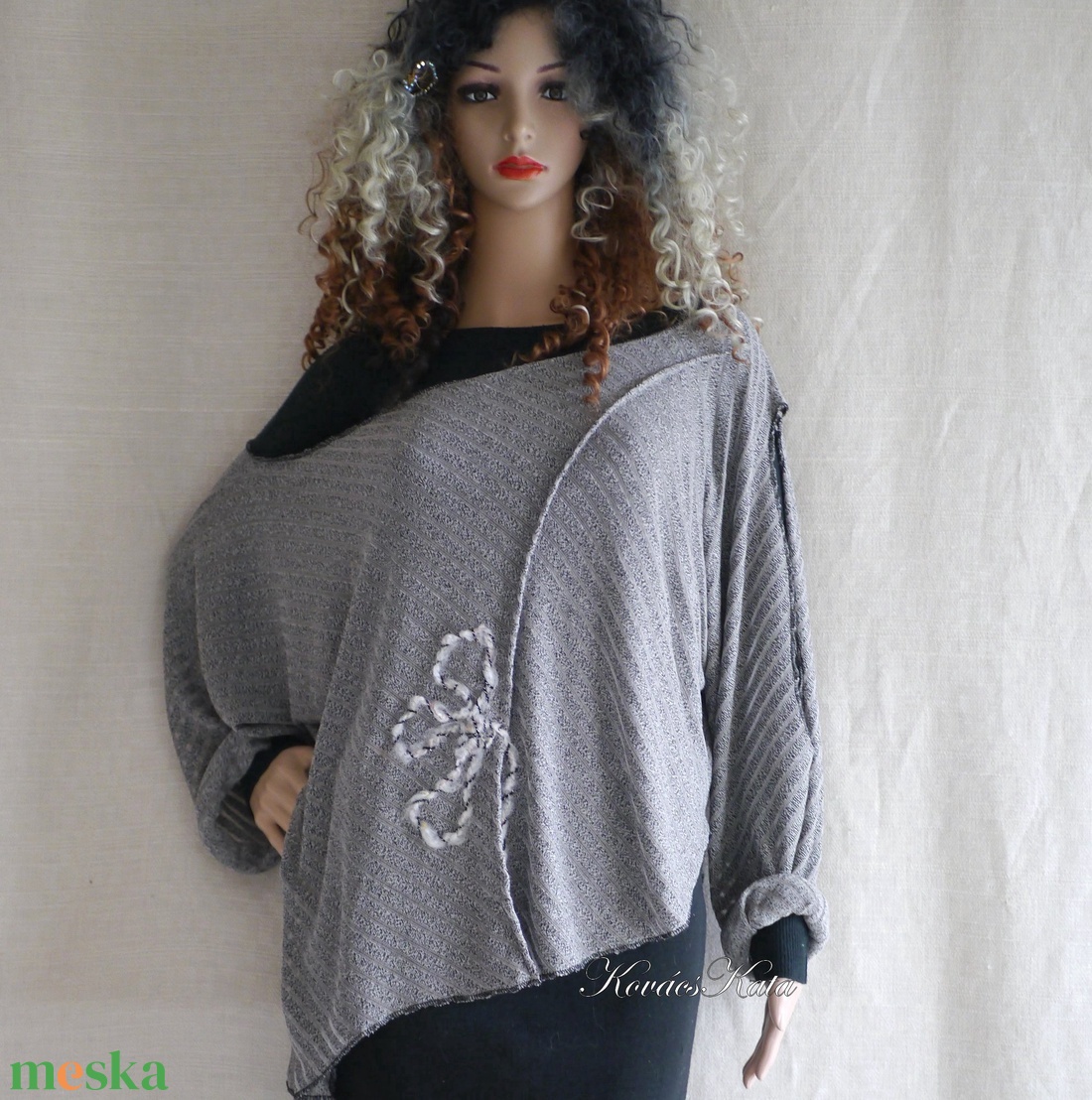 GRUNGE PULCSI - lagenlook tunika  - ruha & divat - női ruha - pulóver - Meska.hu