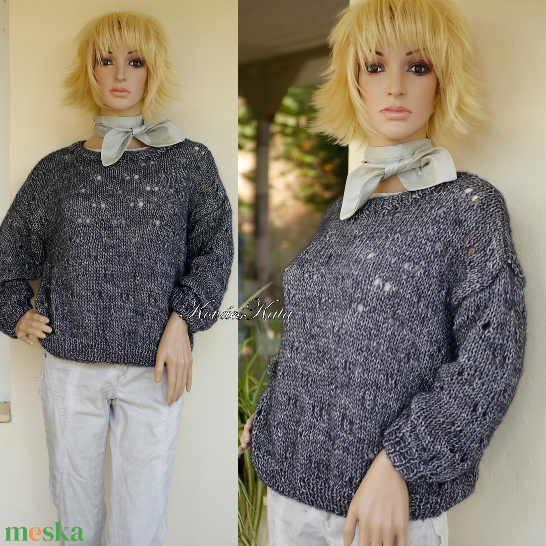 VINTAGE STAR HELKA - exkluzív kézzel kötött alpaka-pamut pulóver / tuareg - ruha & divat - női ruha - pulóver - Meska.hu VINTAGE STAR HELKA - exkluzív kézzel kötött alpaka-pamut pulóver / tuareg - ruha & divat - női ruha - pulóver - Meska.hu