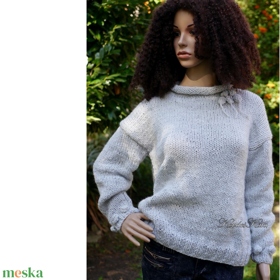 JULIA / mészkő - trendi kézzel kötött chunky pulóver - ruha & divat - női ruha - pulóver - Meska.hu JULIA / mészkő - trendi kézzel kötött chunky pulóver - ruha & divat - női ruha - pulóver - Meska.hu