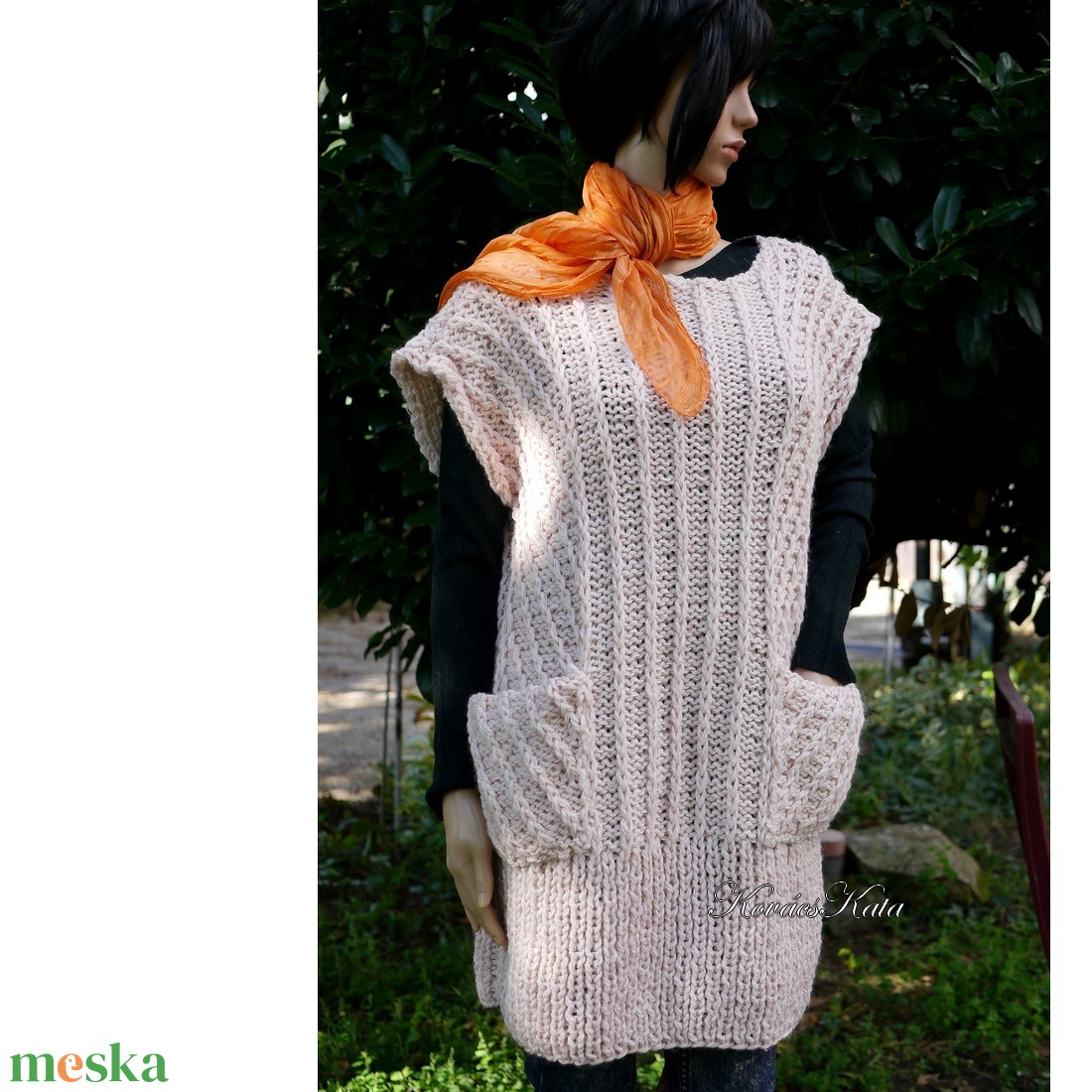 NICOLE / púder - kézzel kötött maxi pulóver - ruha & divat - női ruha - pulóver - Meska.hu NICOLE / púder - kézzel kötött maxi pulóver - ruha & divat - női ruha - pulóver - Meska.hu