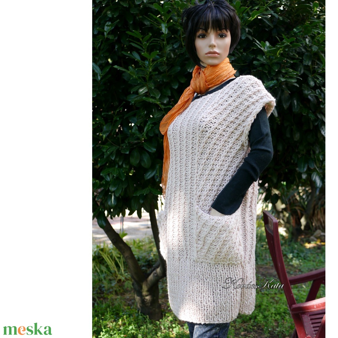 NICOLE / púder - kézzel kötött maxi pulóver - ruha & divat - női ruha - pulóver - Meska.hu NICOLE / púder - kézzel kötött maxi pulóver - ruha & divat - női ruha - pulóver - Meska.hu