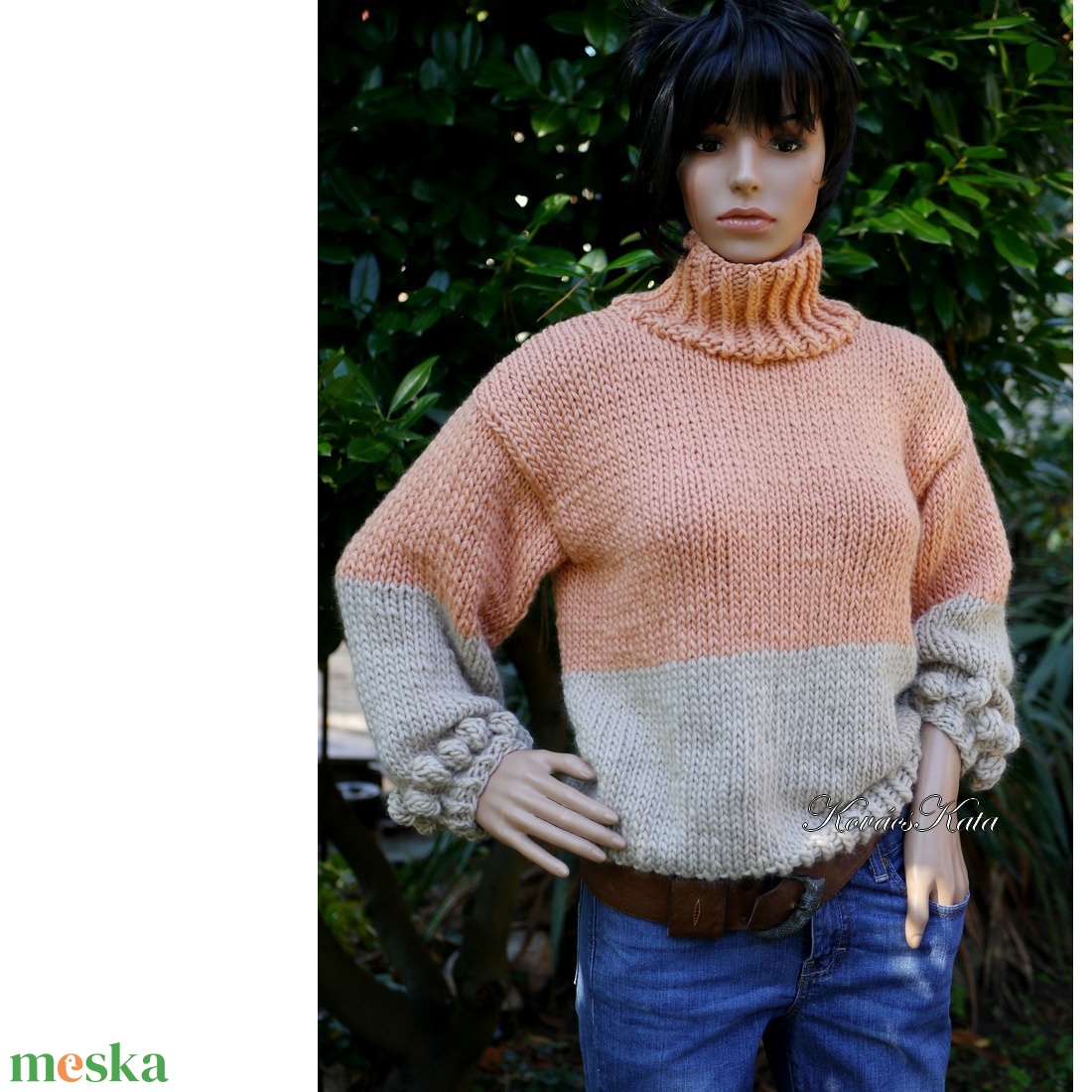 HILDA MERINÓ PULCSI - trendi kézzel kötött finom-gyapjú pulóver / kajszi - ruha & divat - női ruha - pulóver - Meska.hu HILDA MERINÓ PULCSI - trendi kézzel kötött finom-gyapjú pulóver / kajszi - ruha & divat - női ruha - pulóver - Meska.hu