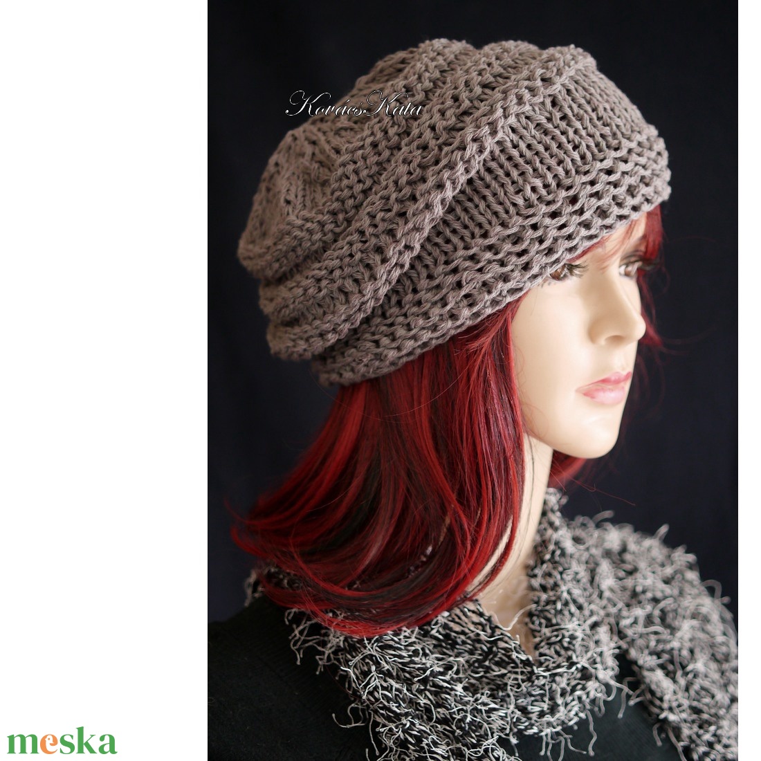 AMY-SAPI / taupe - trendi kézzel kötött sapka - ruha & divat - sál, sapka, kendő - sapka - Meska.hu AMY-SAPI / taupe - trendi kézzel kötött sapka - ruha & divat - sál, sapka, kendő - sapka - Meska.hu