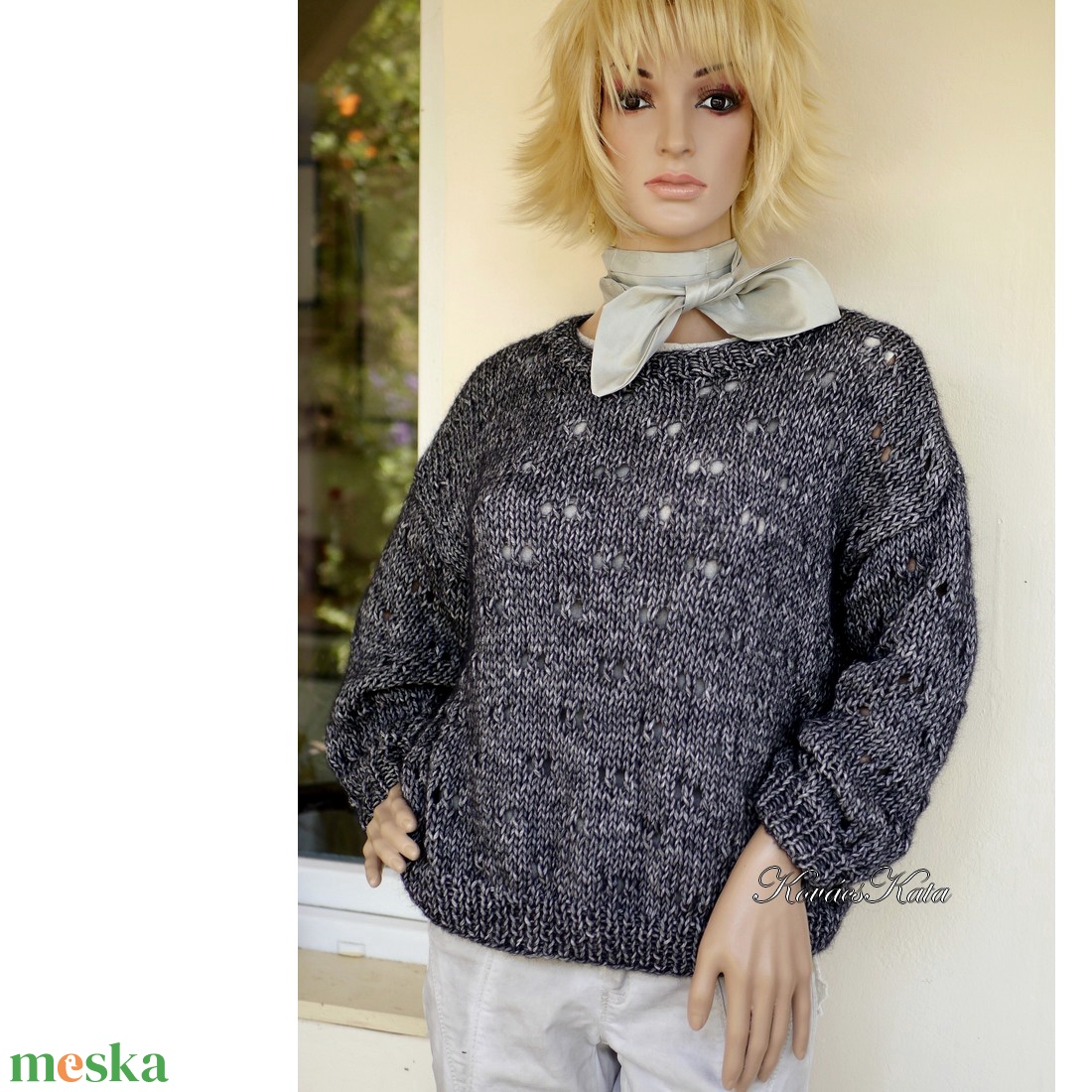 VINTAGE STAR HELKA - exkluzív kézzel kötött alpaka-pamut pulóver / tuareg - ruha & divat - női ruha - pulóver - Meska.hu VINTAGE STAR HELKA - exkluzív kézzel kötött alpaka-pamut pulóver / tuareg - ruha & divat - női ruha - pulóver - Meska.hu