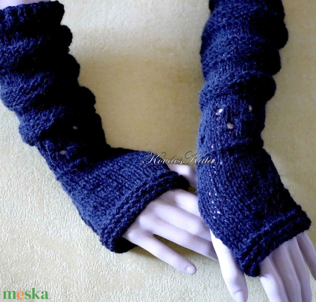 BOSZI-KESZTYŰ / ANGORA-LACE - exkluzív kesztyűszár, kézmelegítő / fekete - ruha & divat - sál, sapka, kendő - kesztyű - Meska.hu