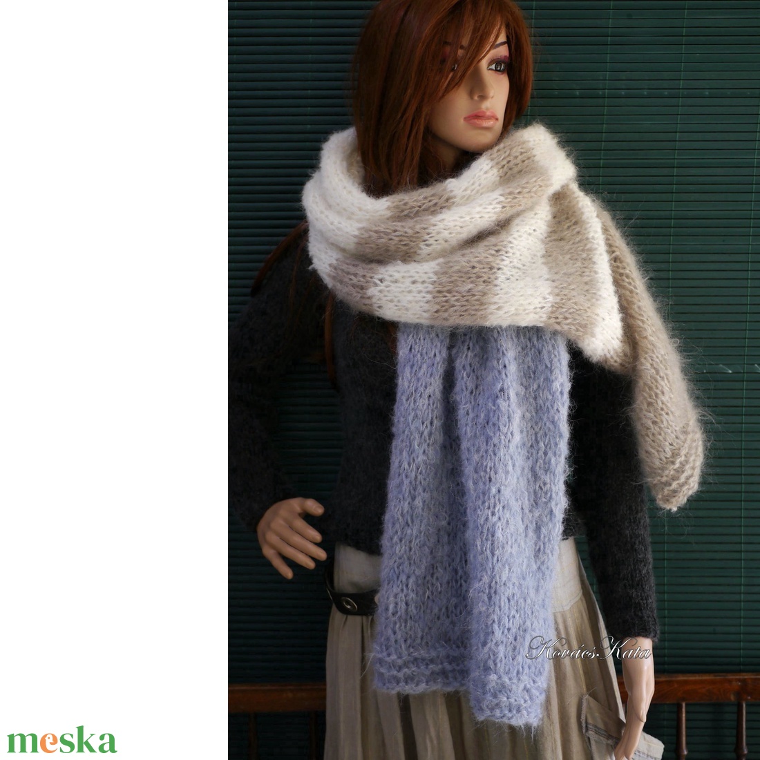 ALPAKA MAXI STÓLA - extravagáns kézzel kötött mohair sál MELODY - ruha & divat - női ruha - poncsó - Meska.hu ALPAKA MAXI STÓLA - extravagáns kézzel kötött mohair sál MELODY - ruha & divat - női ruha - poncsó - Meska.hu