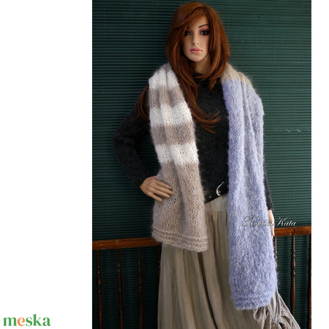 ALPAKA MAXI STÓLA - extravagáns kézzel kötött mohair sál MELODY - ruha & divat - női ruha - poncsó - Meska.hu ALPAKA MAXI STÓLA - extravagáns kézzel kötött mohair sál MELODY - ruha & divat - női ruha - poncsó - Meska.hu