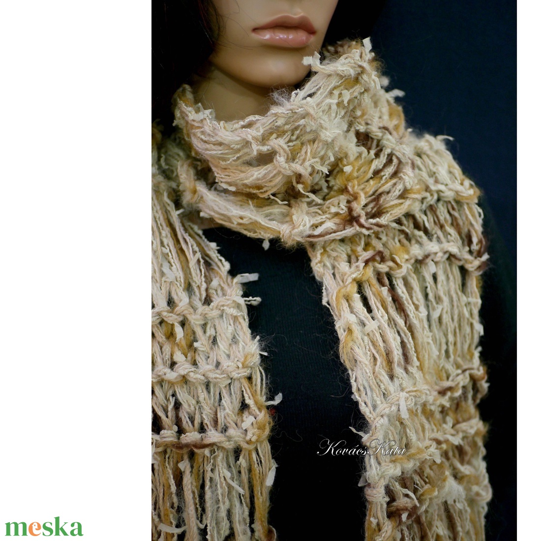 FRINGE SHAWL - extra-vastag kézzel kötött hosszú-rojtos sál / mogyorós - ruha & divat - sál, sapka, kendő - sál - Meska.hu FRINGE SHAWL - extra-vastag kézzel kötött hosszú-rojtos sál / mogyorós - ruha & divat - sál, sapka, kendő - sál - Meska.hu