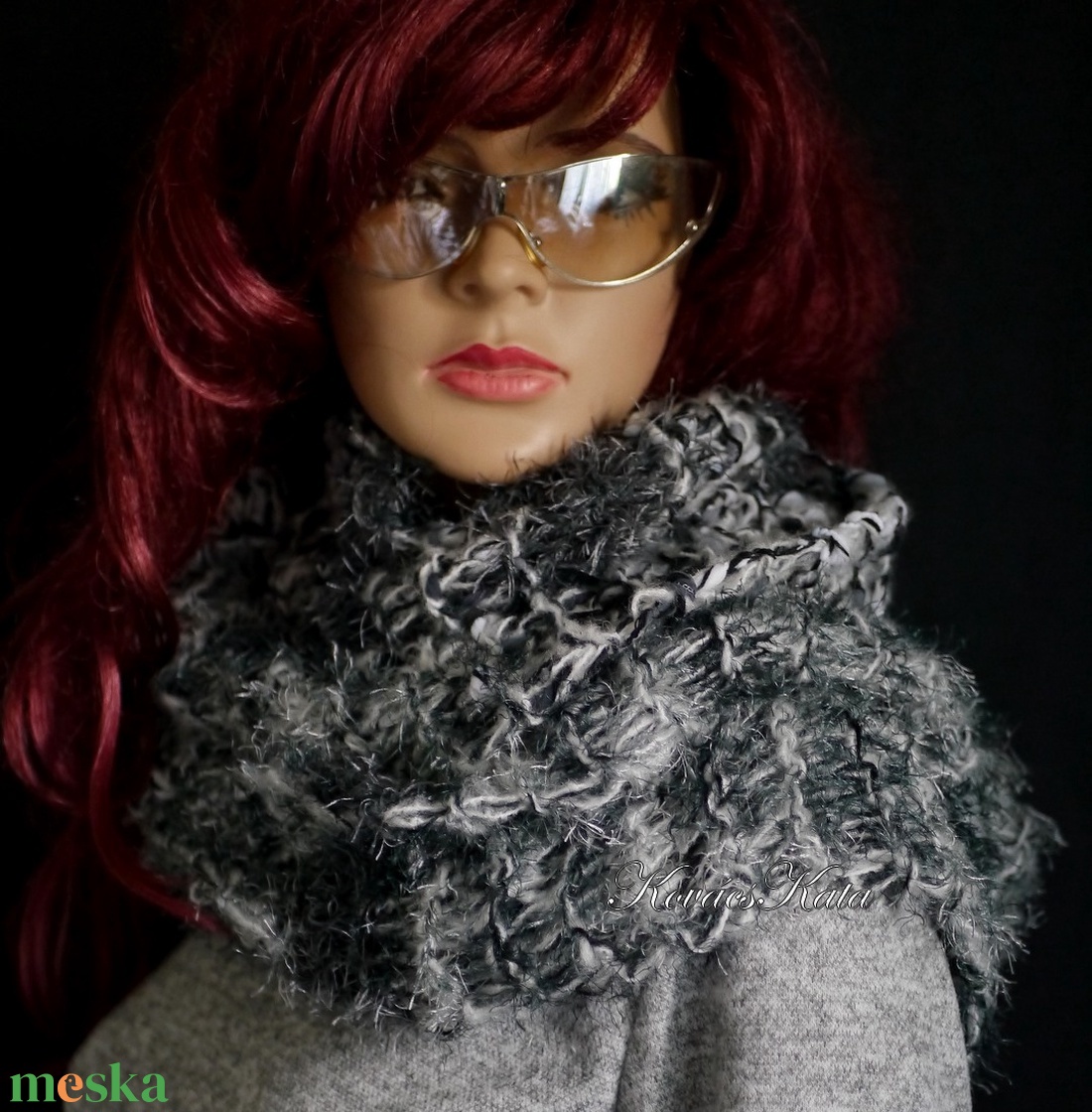 SANSA-SÁL / chunky - kézzel kötött design sál / fekete-fehér mix - ruha & divat - sál, sapka, kendő - sál - Meska.hu SANSA-SÁL / chunky - kézzel kötött design sál / fekete-fehér mix - ruha & divat - sál, sapka, kendő - sál - Meska.hu