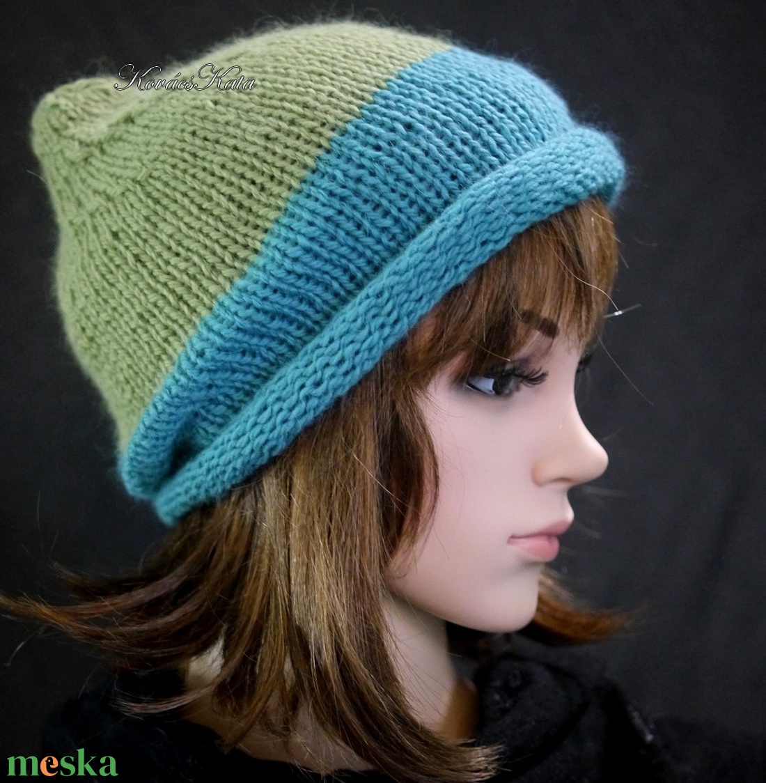 BEANIE/ angóra - trendi kézzel kötött sapka / türkiz-almazöld - ruha & divat - sál, sapka, kendő - sapka - Meska.hu BEANIE/ angóra - trendi kézzel kötött sapka / türkiz-almazöld - ruha & divat - sál, sapka, kendő - sapka - Meska.hu