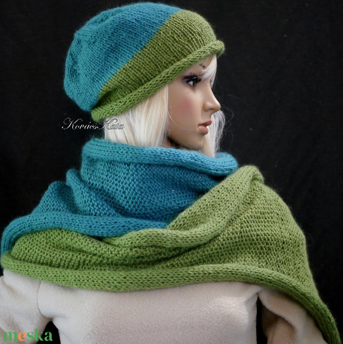 BEANIE/ angóra - trendi kézzel kötött sapka / türkiz-almazöld - ruha & divat - sál, sapka, kendő - sapka - Meska.hu BEANIE/ angóra - trendi kézzel kötött sapka / türkiz-almazöld - ruha & divat - sál, sapka, kendő - sapka - Meska.hu