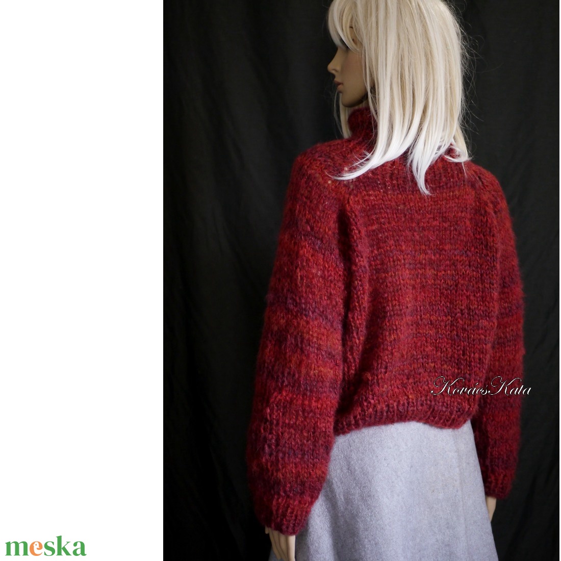 MANIA - trendi kézzel kötött magas-nyakú mohair pulóver / bordó - ruha & divat - női ruha - pulóver - Meska.hu MANIA - trendi kézzel kötött magas-nyakú mohair pulóver / bordó - ruha & divat - női ruha - pulóver - Meska.hu