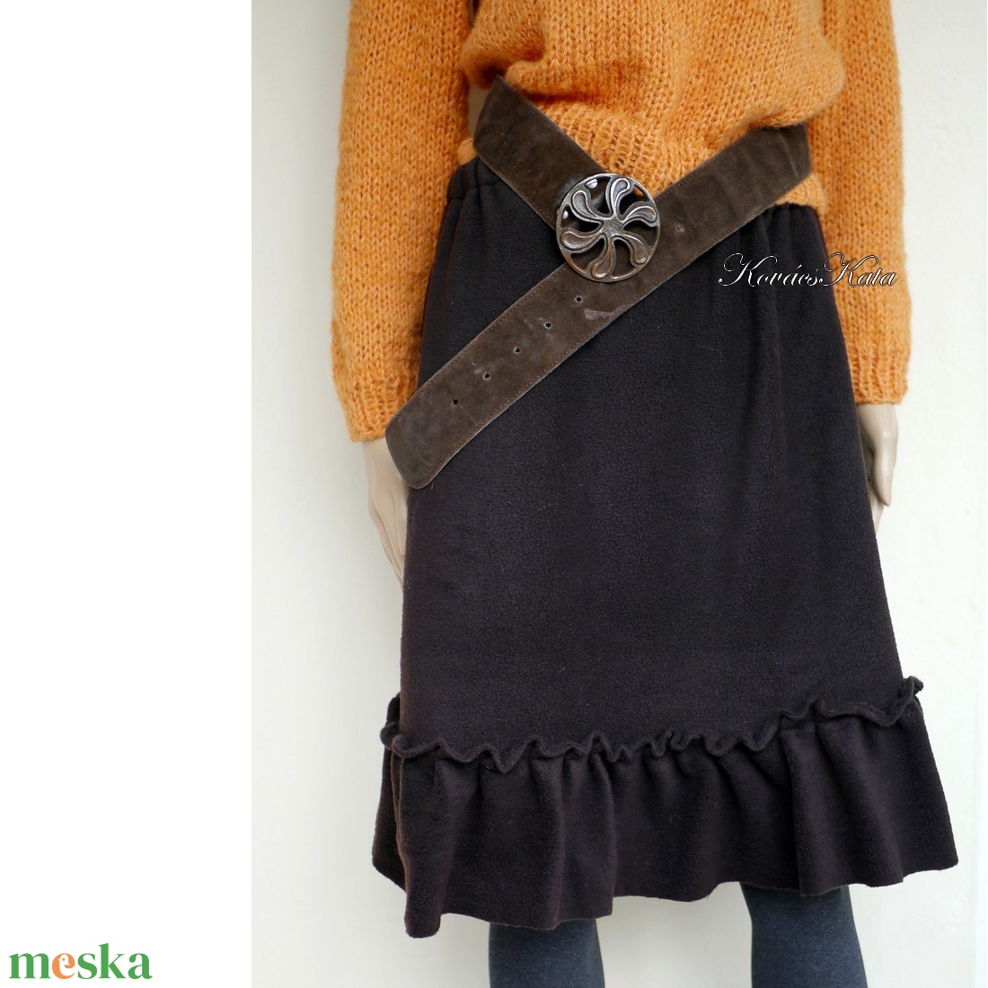 TEDDY / barna - fodros-aljú polár-szoknya - ruha & divat - női ruha - szoknya - Meska.hu