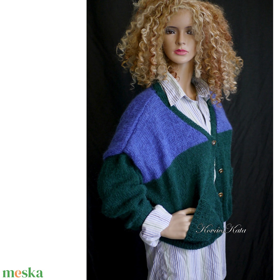 DARLA-KARDI / ALPAKA - kézzel kötött túlméretes mohair kardigán, pulóver / zöld, kék - ruha & divat - női ruha - pulóver - Meska.hu DARLA-KARDI / ALPAKA - kézzel kötött túlméretes mohair kardigán, pulóver / zöld, kék - ruha & divat - női ruha - pulóver - Meska.hu