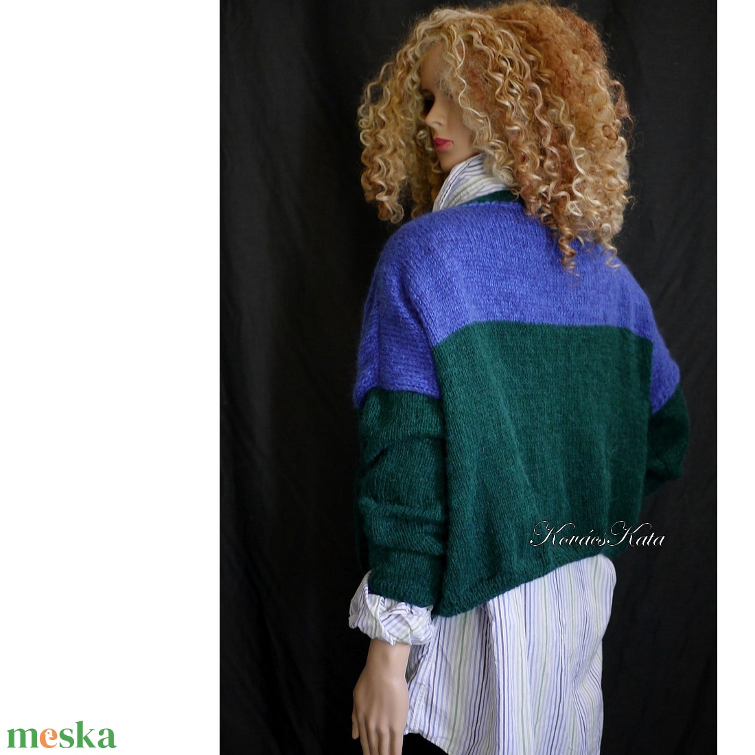 DARLA-KARDI / ALPAKA - kézzel kötött túlméretes mohair kardigán, pulóver / zöld, kék - ruha & divat - női ruha - pulóver - Meska.hu DARLA-KARDI / ALPAKA - kézzel kötött túlméretes mohair kardigán, pulóver / zöld, kék - ruha & divat - női ruha - pulóver - Meska.hu