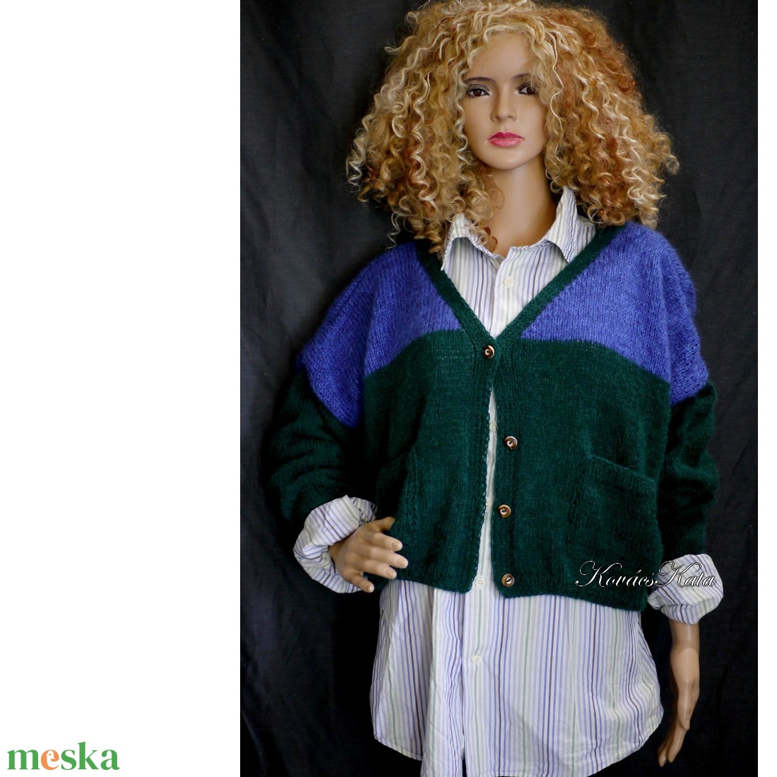 DARLA-KARDI / ALPAKA - kézzel kötött túlméretes mohair kardigán, pulóver / zöld, kék - ruha & divat - női ruha - pulóver - Meska.hu DARLA-KARDI / ALPAKA - kézzel kötött túlméretes mohair kardigán, pulóver / zöld, kék - ruha & divat - női ruha - pulóver - Meska.hu