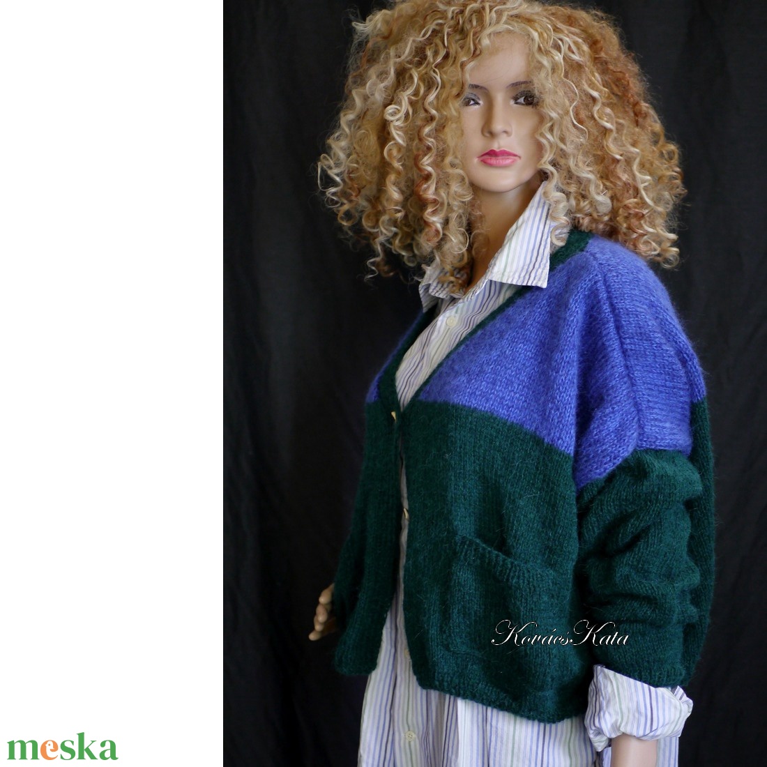 DARLA-KARDI / ALPAKA - kézzel kötött túlméretes mohair kardigán, pulóver / zöld, kék - ruha & divat - női ruha - pulóver - Meska.hu DARLA-KARDI / ALPAKA - kézzel kötött túlméretes mohair kardigán, pulóver / zöld, kék - ruha & divat - női ruha - pulóver - Meska.hu