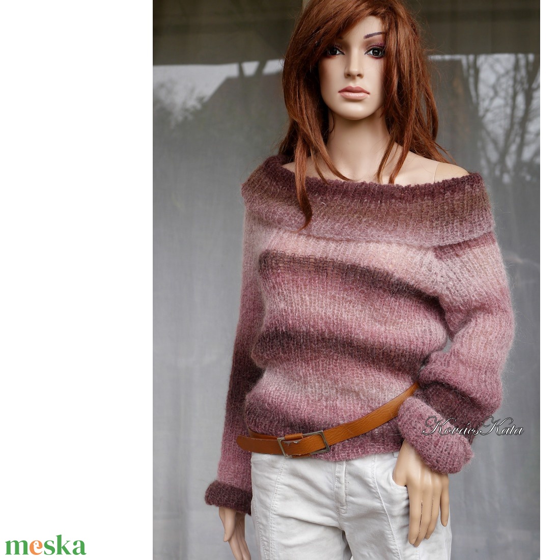 MARLENEMOHAIR-PULCSI - exkluzív kézzel kötött pulóver / bordós színátmenetes - ruha & divat - női ruha - pulóver - Meska.hu MARLENEMOHAIR-PULCSI - exkluzív kézzel kötött pulóver / bordós színátmenetes - ruha & divat - női ruha - pulóver - Meska.hu