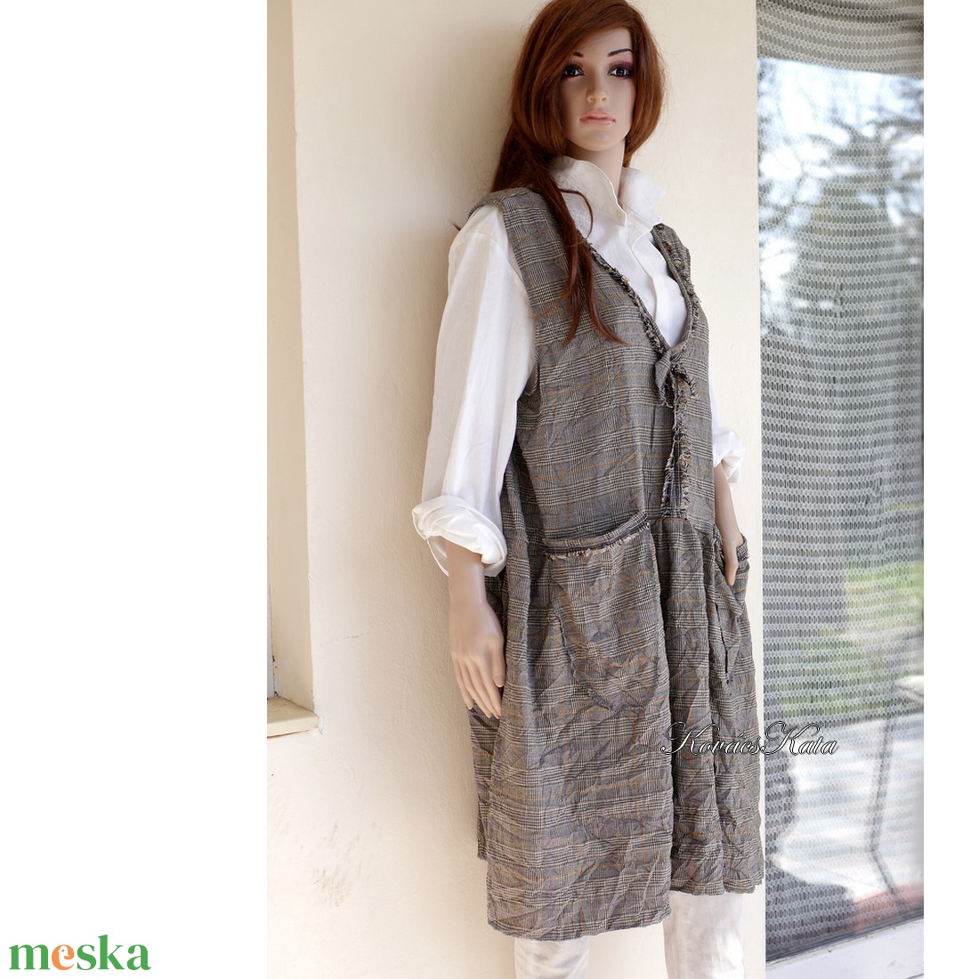 GRUNGE JUMPER - lagenlook flapper ruha / eszterházy-kockás - ruha & divat - női ruha - ruha - Meska.hu GRUNGE JUMPER - lagenlook flapper ruha / eszterházy-kockás - ruha & divat - női ruha - ruha - Meska.hu