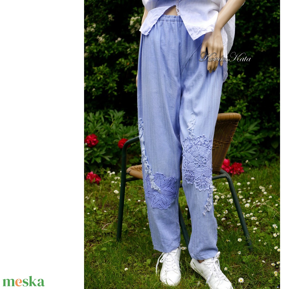 LUCY-NACI - applikált design nadrág / encián - ruha & divat - női ruha - nadrág - Meska.hu LUCY-NACI - applikált design nadrág / encián - ruha & divat - női ruha - nadrág - Meska.hu