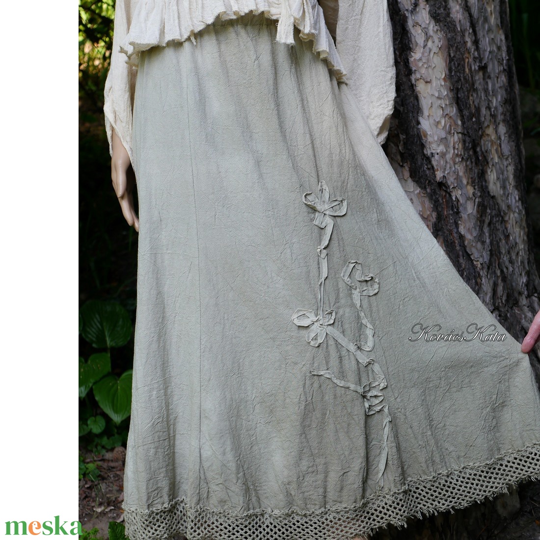 ELLI - shabby chic vászonszoknya / keki - ruha & divat - női ruha - szoknya - Meska.hu ELLI - shabby chic vászonszoknya / keki - ruha & divat - női ruha - szoknya - Meska.hu