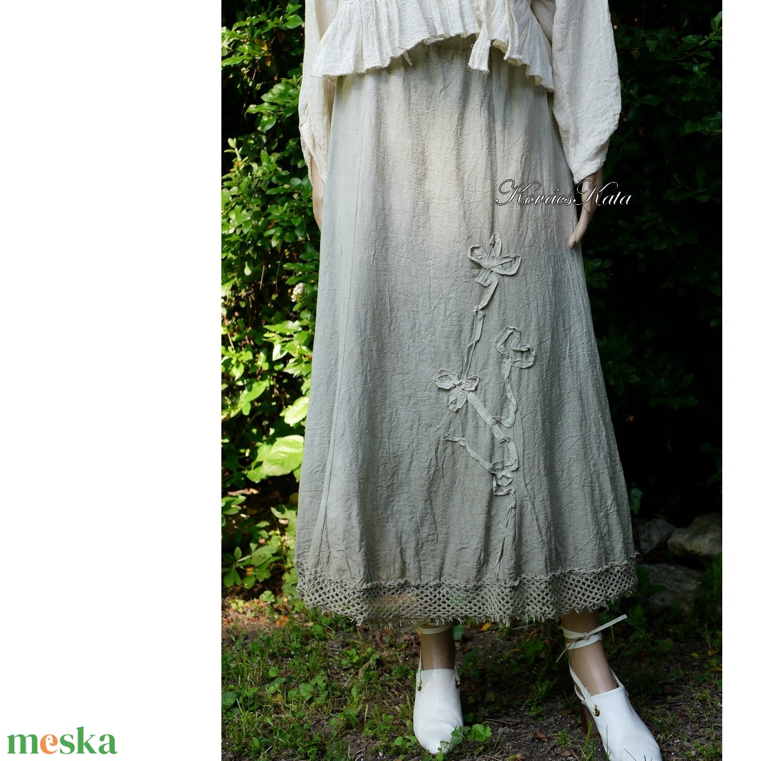 ELLI - shabby chic vászonszoknya / keki - ruha & divat - női ruha - szoknya - Meska.hu ELLI - shabby chic vászonszoknya / keki - ruha & divat - női ruha - szoknya - Meska.hu
