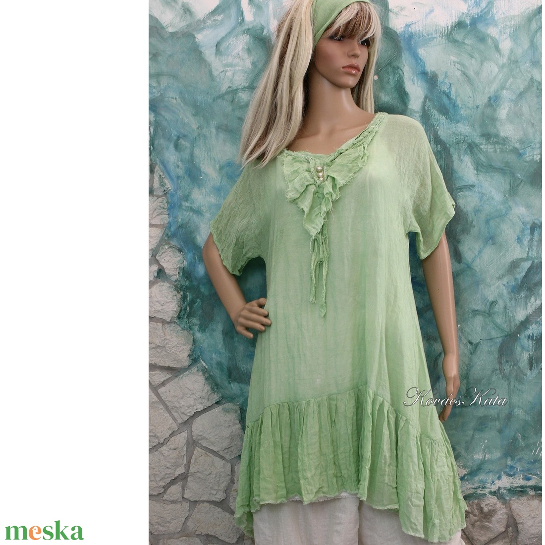 POLETT TUNIKA - lagenlook géztunika / almazöld - ruha & divat - női ruha - tunika - Meska.hu POLETT TUNIKA - lagenlook géztunika / almazöld - ruha & divat - női ruha - tunika - Meska.hu