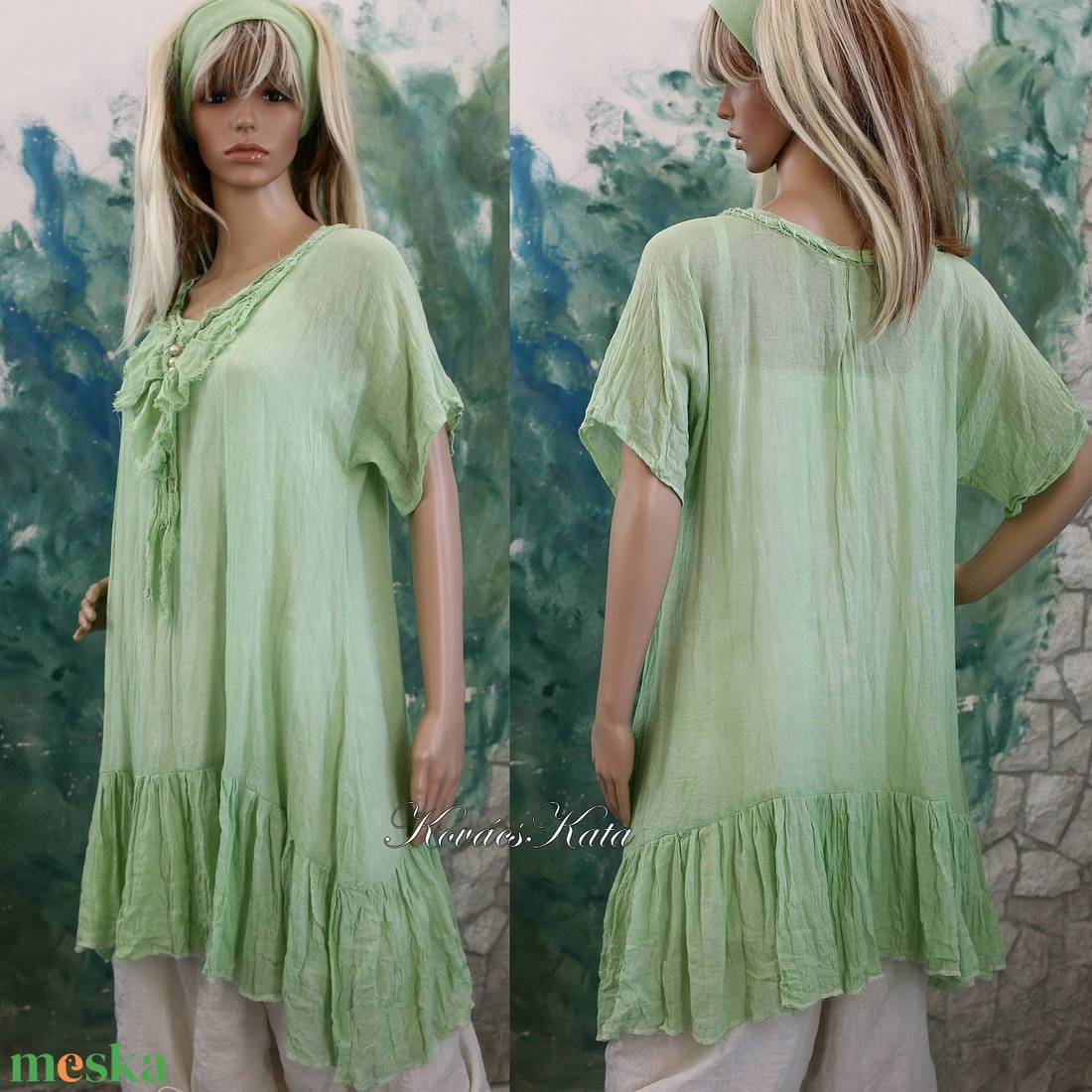 POLETT TUNIKA - lagenlook géztunika / almazöld - ruha & divat - női ruha - tunika - Meska.hu POLETT TUNIKA - lagenlook géztunika / almazöld - ruha & divat - női ruha - tunika - Meska.hu
