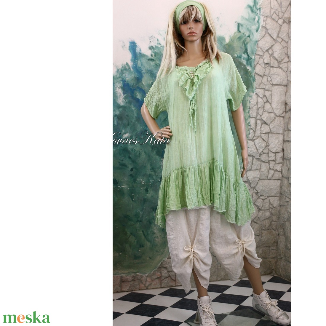 POLETT TUNIKA - lagenlook géztunika / almazöld - ruha & divat - női ruha - tunika - Meska.hu POLETT TUNIKA - lagenlook géztunika / almazöld - ruha & divat - női ruha - tunika - Meska.hu