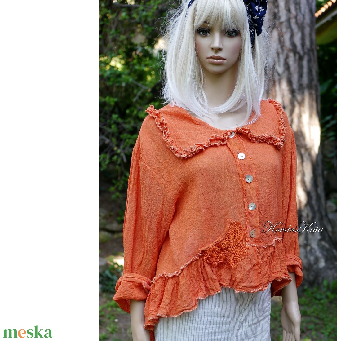 VILMA - lagenlook ing-kabátka / vérnarancs - ruha & divat - női ruha - blúz - Meska.hu VILMA - lagenlook ing-kabátka / vérnarancs - ruha & divat - női ruha - blúz - Meska.hu