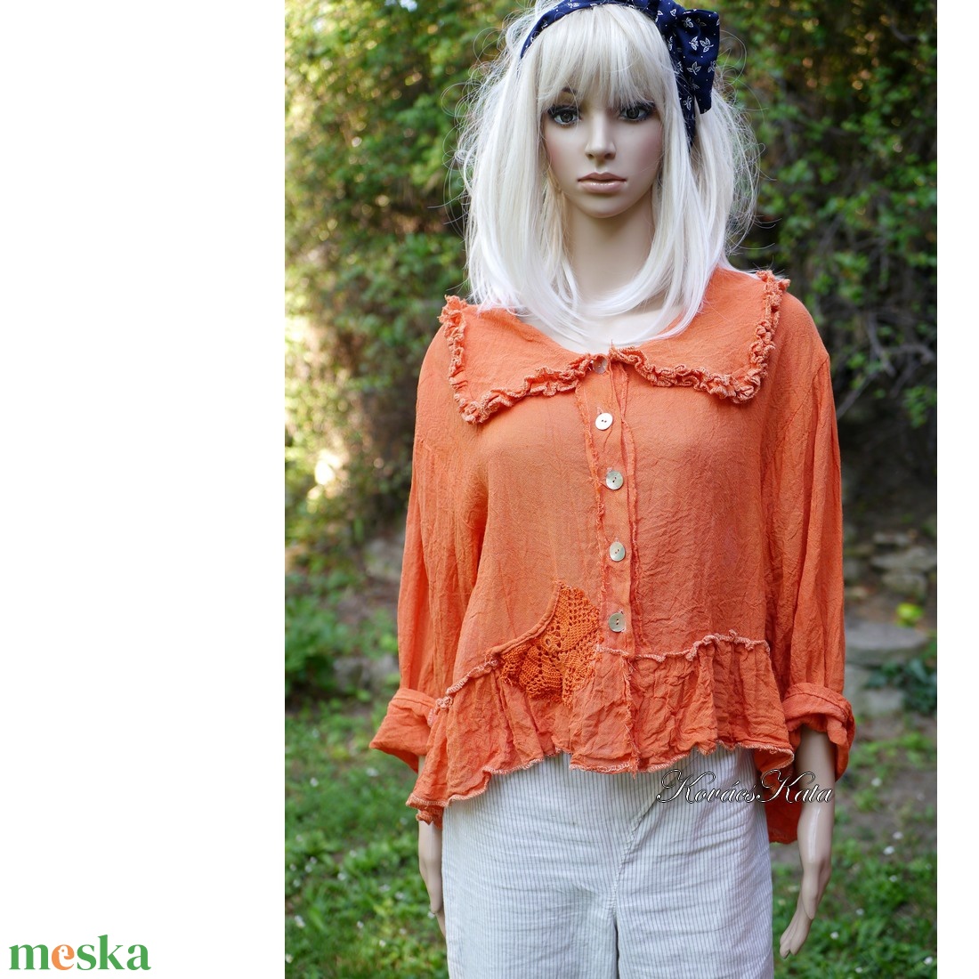 VILMA - lagenlook ing-kabátka / vérnarancs - ruha & divat - női ruha - blúz - Meska.hu VILMA - lagenlook ing-kabátka / vérnarancs - ruha & divat - női ruha - blúz - Meska.hu