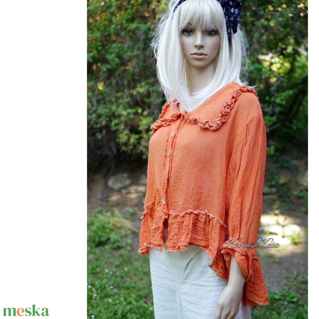 VILMA - lagenlook ing-kabátka / vérnarancs - ruha & divat - női ruha - blúz - Meska.hu VILMA - lagenlook ing-kabátka / vérnarancs - ruha & divat - női ruha - blúz - Meska.hu