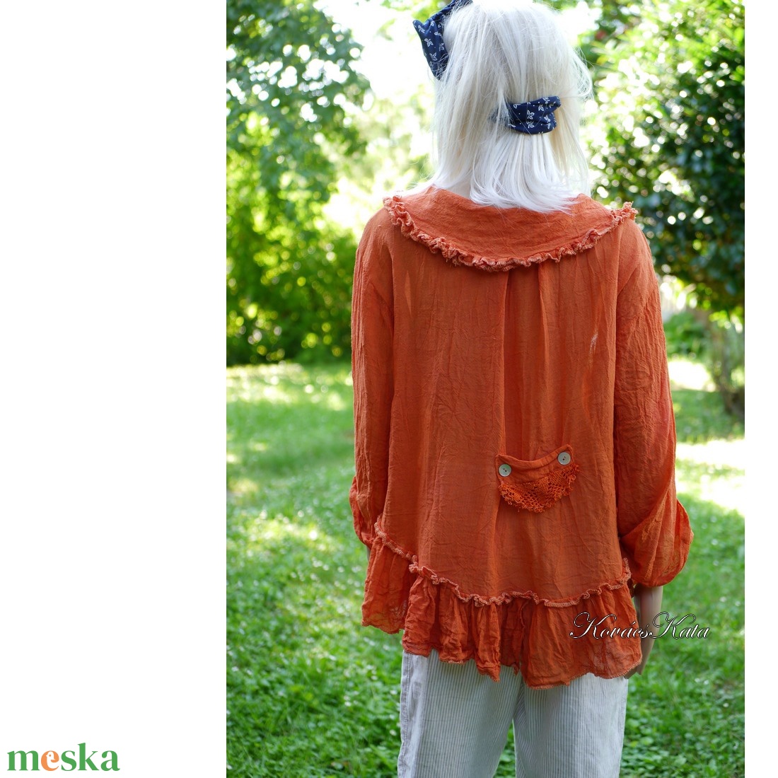 VILMA - lagenlook ing-kabátka / vérnarancs - ruha & divat - női ruha - blúz - Meska.hu VILMA - lagenlook ing-kabátka / vérnarancs - ruha & divat - női ruha - blúz - Meska.hu