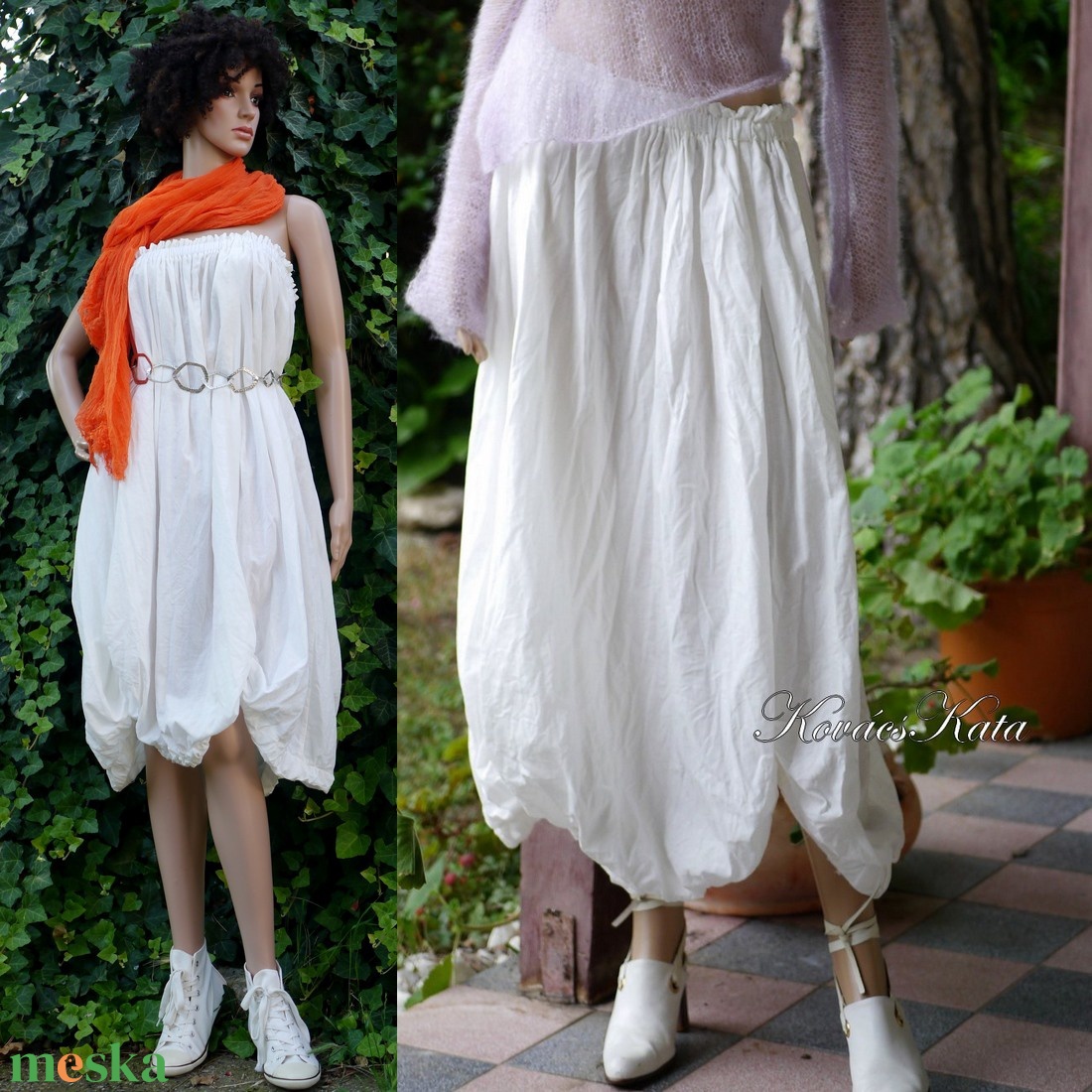 RACHEL / fehér - lagenlook szoknya vagy nyári ruha - ruha & divat - női ruha - szoknya - Meska.hu RACHEL / fehér - lagenlook szoknya vagy nyári ruha - ruha & divat - női ruha - szoknya - Meska.hu