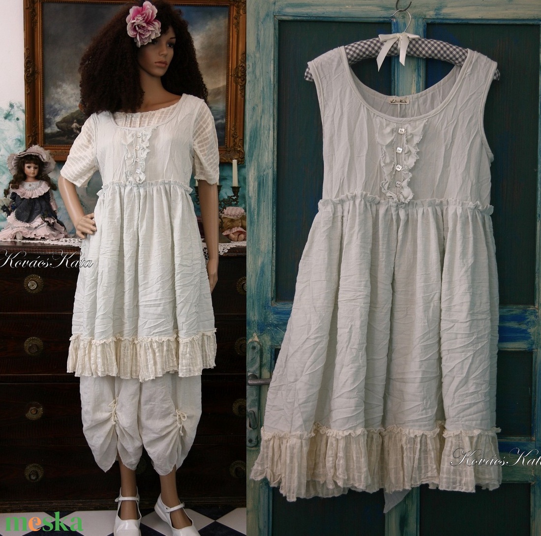 GIZI - romantikus babydoll-ruha, kötényruha - ruha & divat - női ruha - kismamaruha - Meska.hu GIZI - romantikus babydoll-ruha, kötényruha - ruha & divat - női ruha - kismamaruha - Meska.hu