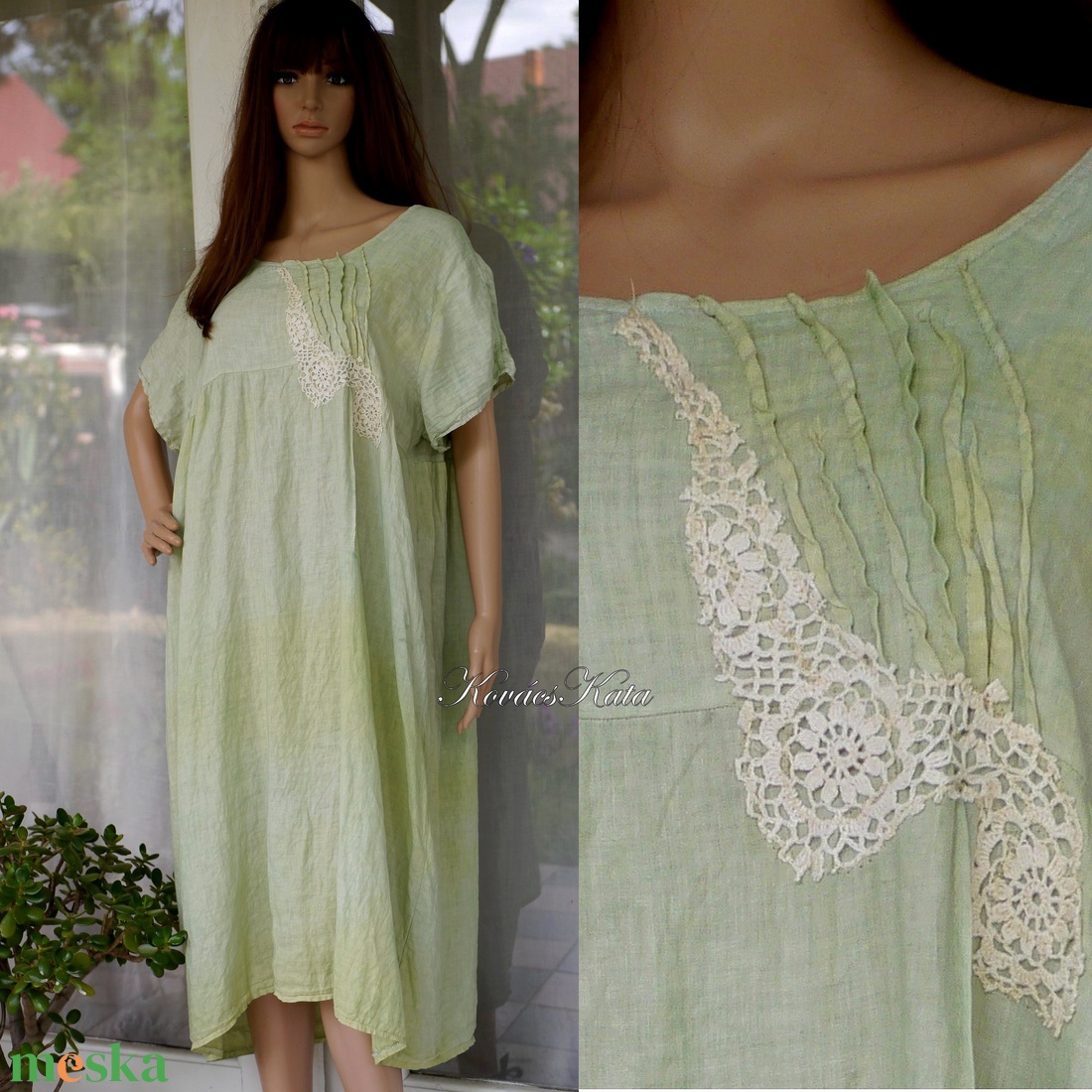 ZELENA - batikolt babydoll-ruha, kismama ruha - ruha & divat - női ruha - kismamaruha - Meska.hu