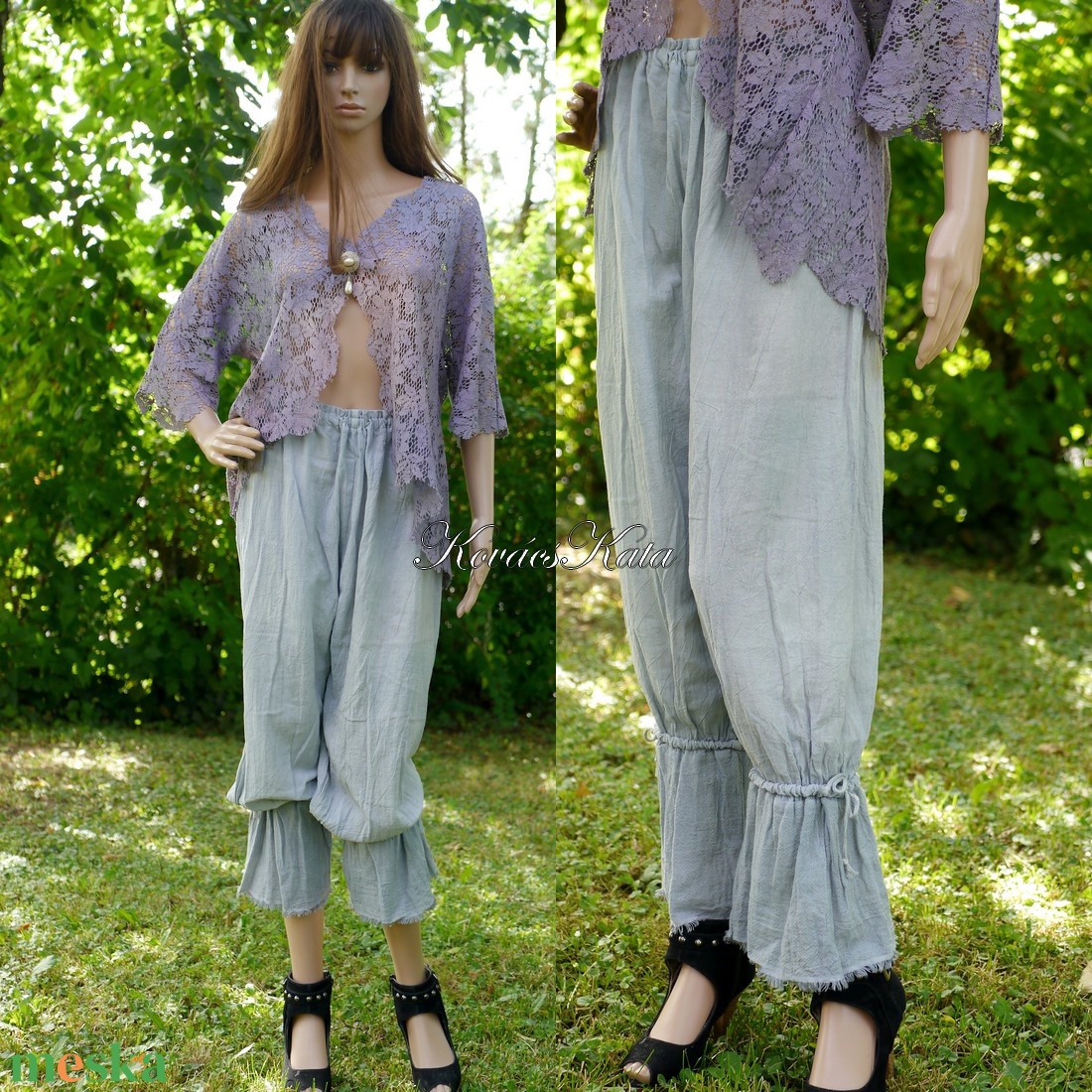 ELLA-NACI - lagenlook bugyogó, vászon nadrág / szürke - ruha & divat - női ruha - nadrág - Meska.hu ELLA-NACI - lagenlook bugyogó, vászon nadrág / szürke - ruha & divat - női ruha - nadrág - Meska.hu
