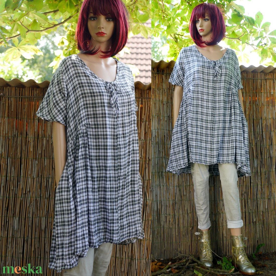 PAULA / kockás len - lagenlook design tunikaruha - ruha & divat - női ruha - tunika - Meska.hu PAULA / kockás len - lagenlook design tunikaruha - ruha & divat - női ruha - tunika - Meska.hu