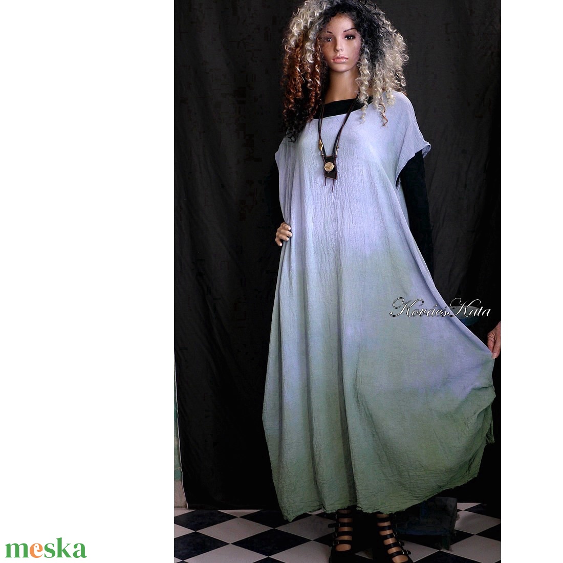 KIMI - lagenlook design ruha XXL / zöld-kék színátmenetes - ruha & divat - női ruha - ruha - Meska.hu KIMI - lagenlook design ruha XXL / zöld-kék színátmenetes - ruha & divat - női ruha - ruha - Meska.hu
