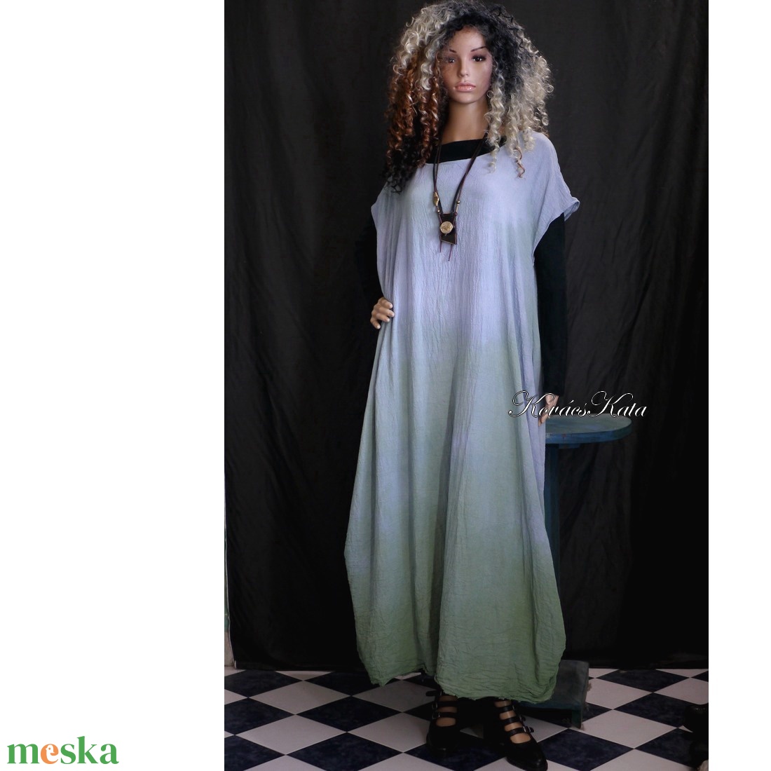 KIMI - lagenlook design ruha XXL / zöld-kék színátmenetes - ruha & divat - női ruha - ruha - Meska.hu KIMI - lagenlook design ruha XXL / zöld-kék színátmenetes - ruha & divat - női ruha - ruha - Meska.hu