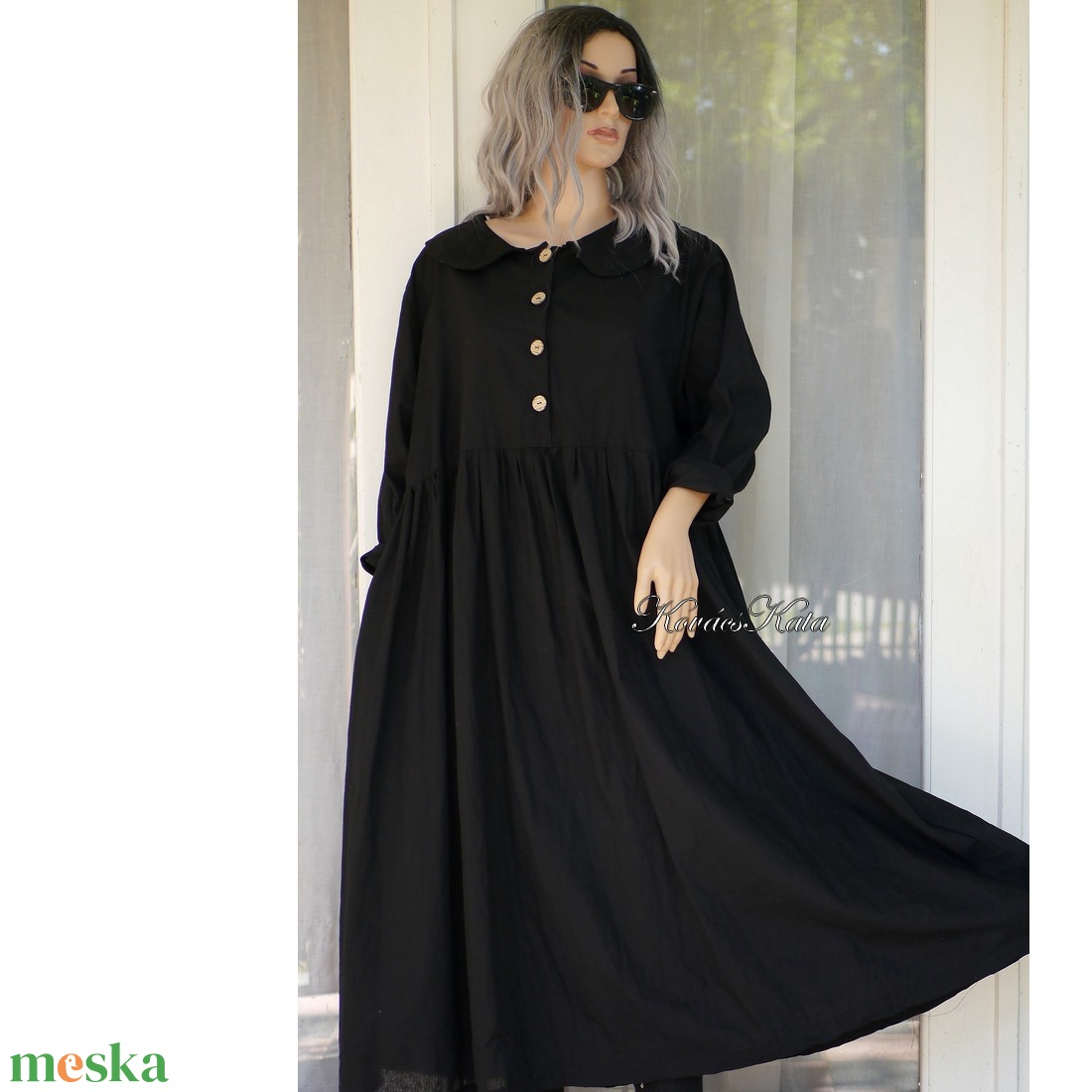 EDNA - pamutvászon babydoll ruha / fekete - ruha & divat - női ruha - ruha - Meska.hu EDNA - pamutvászon babydoll ruha / fekete - ruha & divat - női ruha - ruha - Meska.hu
