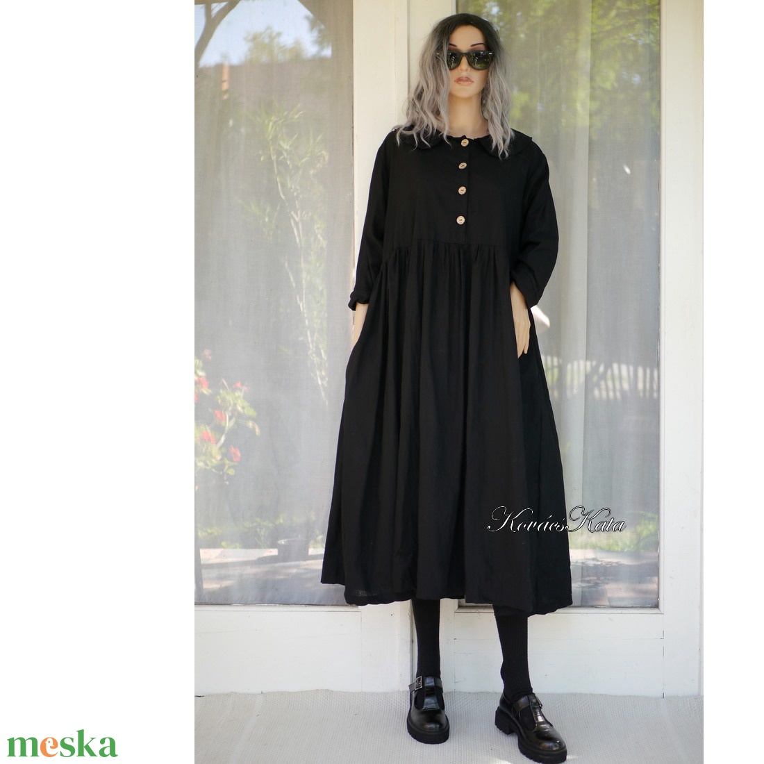 EDNA - pamutvászon babydoll ruha / fekete - ruha & divat - női ruha - ruha - Meska.hu EDNA - pamutvászon babydoll ruha / fekete - ruha & divat - női ruha - ruha - Meska.hu