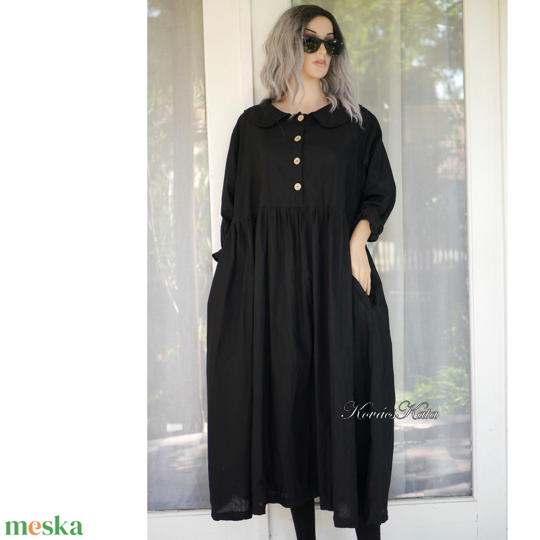 EDNA - pamutvászon babydoll ruha / fekete - ruha & divat - női ruha - ruha - Meska.hu EDNA - pamutvászon babydoll ruha / fekete - ruha & divat - női ruha - ruha - Meska.hu