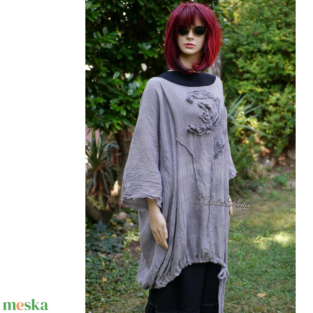 PICTOR ROSE - batikolt applikált lagenlook tunika / szürke - ruha & divat - női ruha - tunika - Meska.hu PICTOR ROSE - batikolt applikált lagenlook tunika / szürke - ruha & divat - női ruha - tunika - Meska.hu