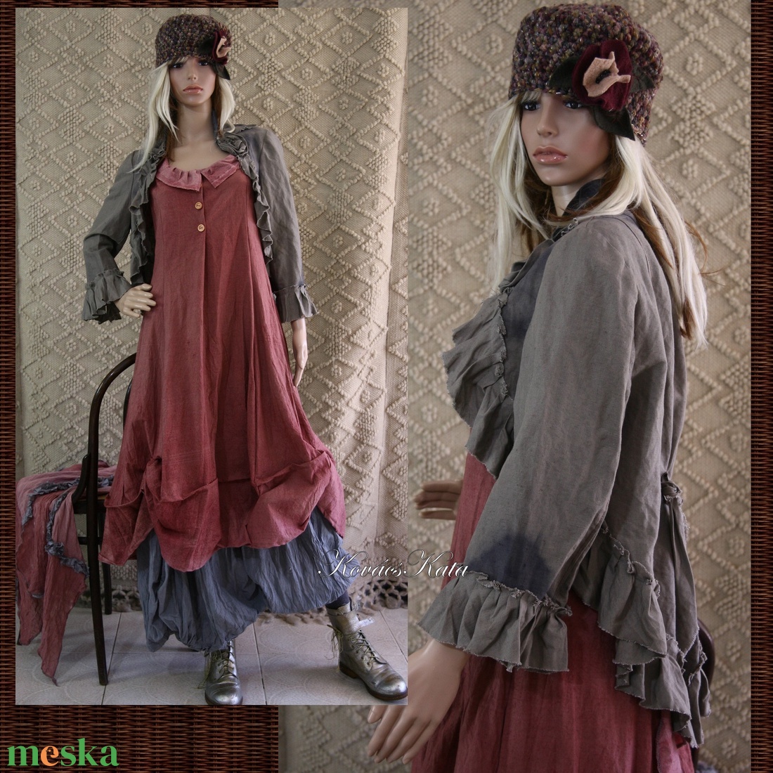 HANGA - romantikus lagenlook boleró kabátka - ruha & divat - női ruha - kabát - Meska.hu HANGA - romantikus lagenlook boleró kabátka - ruha & divat - női ruha - kabát - Meska.hu