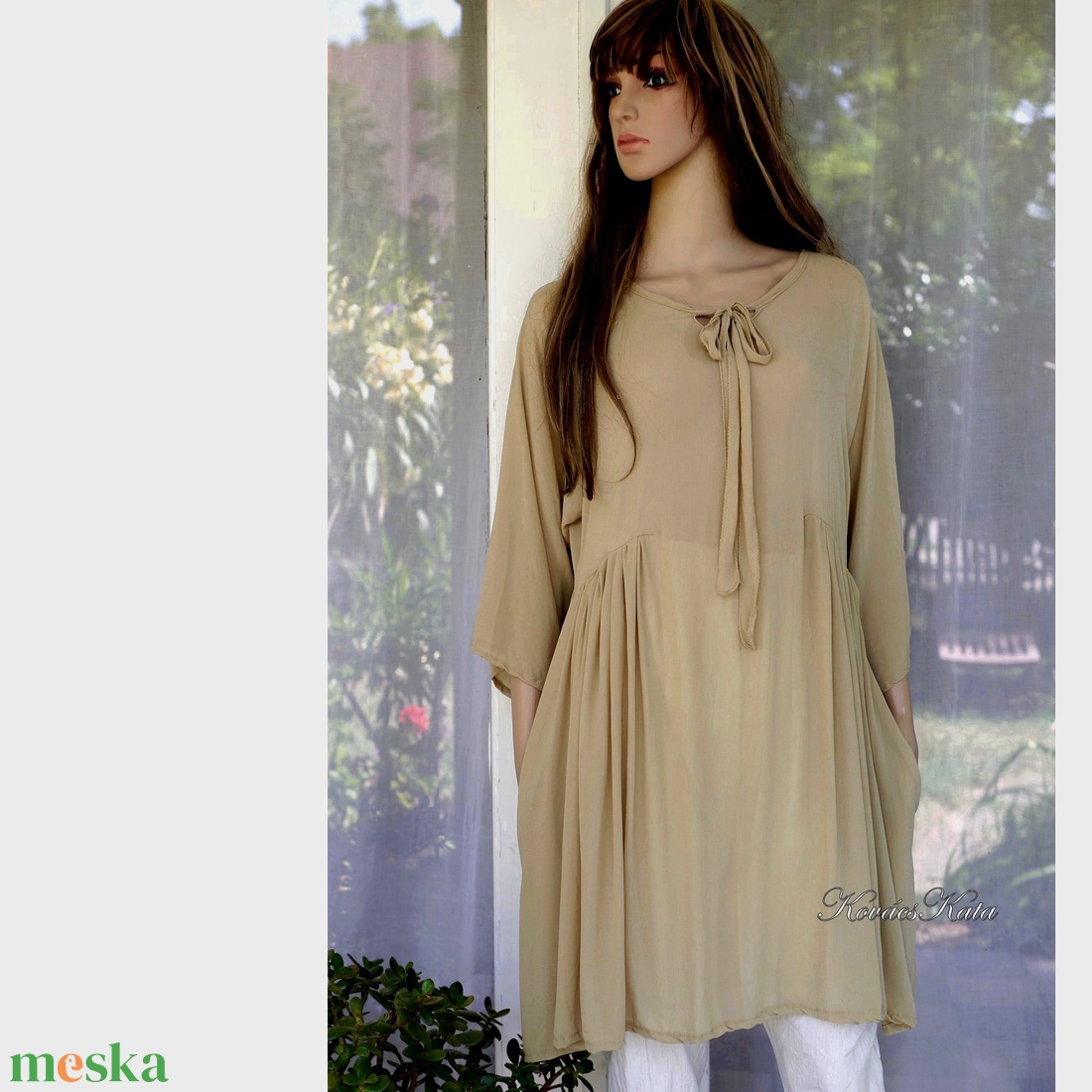 PAULA / bézs muszlin - lagenlook design tunika - ruha & divat - női ruha - tunika - Meska.hu PAULA / bézs muszlin - lagenlook design tunika - ruha & divat - női ruha - tunika - Meska.hu