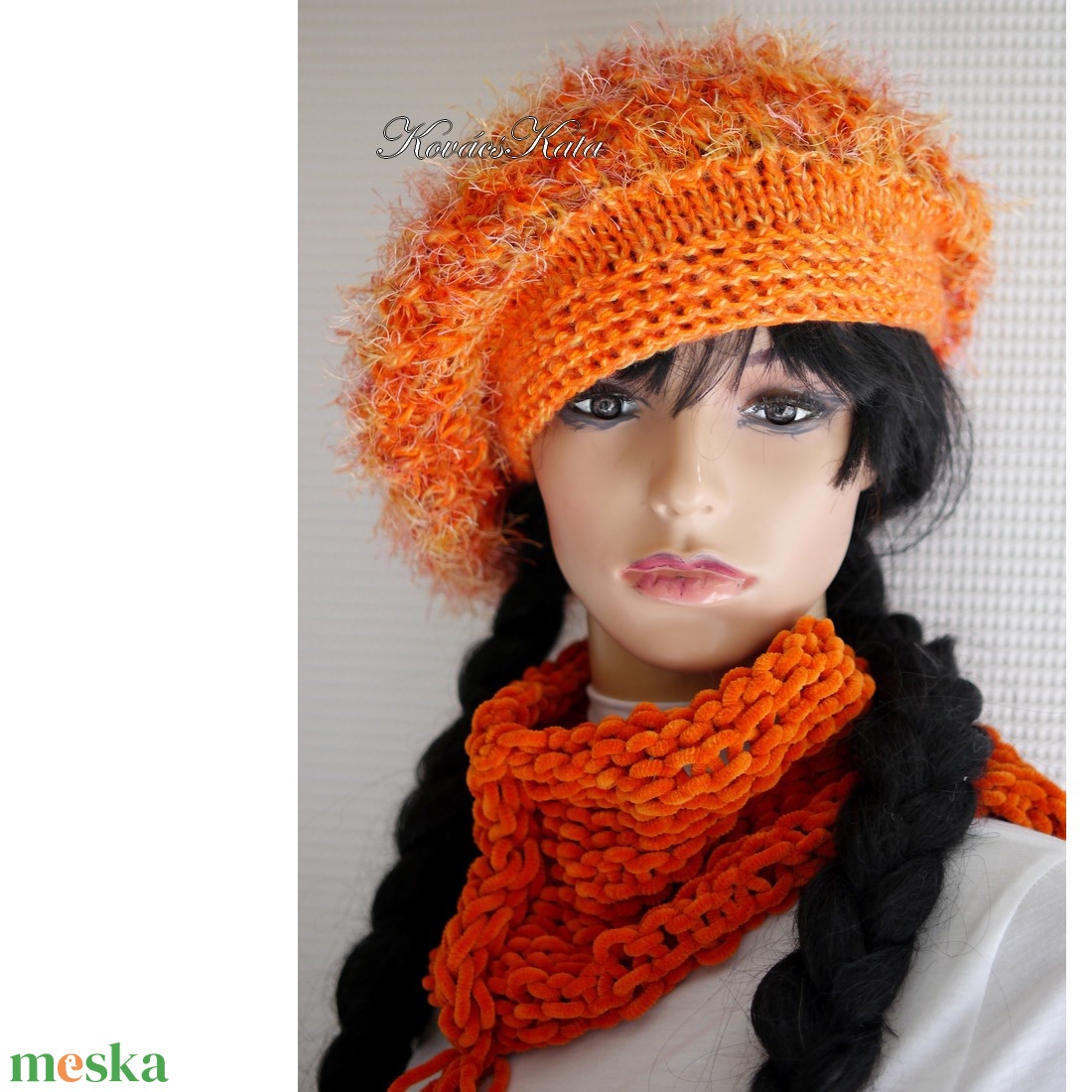 BORBÁLA / mandarin silk - kézzel kötött gombasapka - ruha & divat - sál, sapka, kendő - sapka - Meska.hu BORBÁLA / mandarin silk - kézzel kötött gombasapka - ruha & divat - sál, sapka, kendő - sapka - Meska.hu