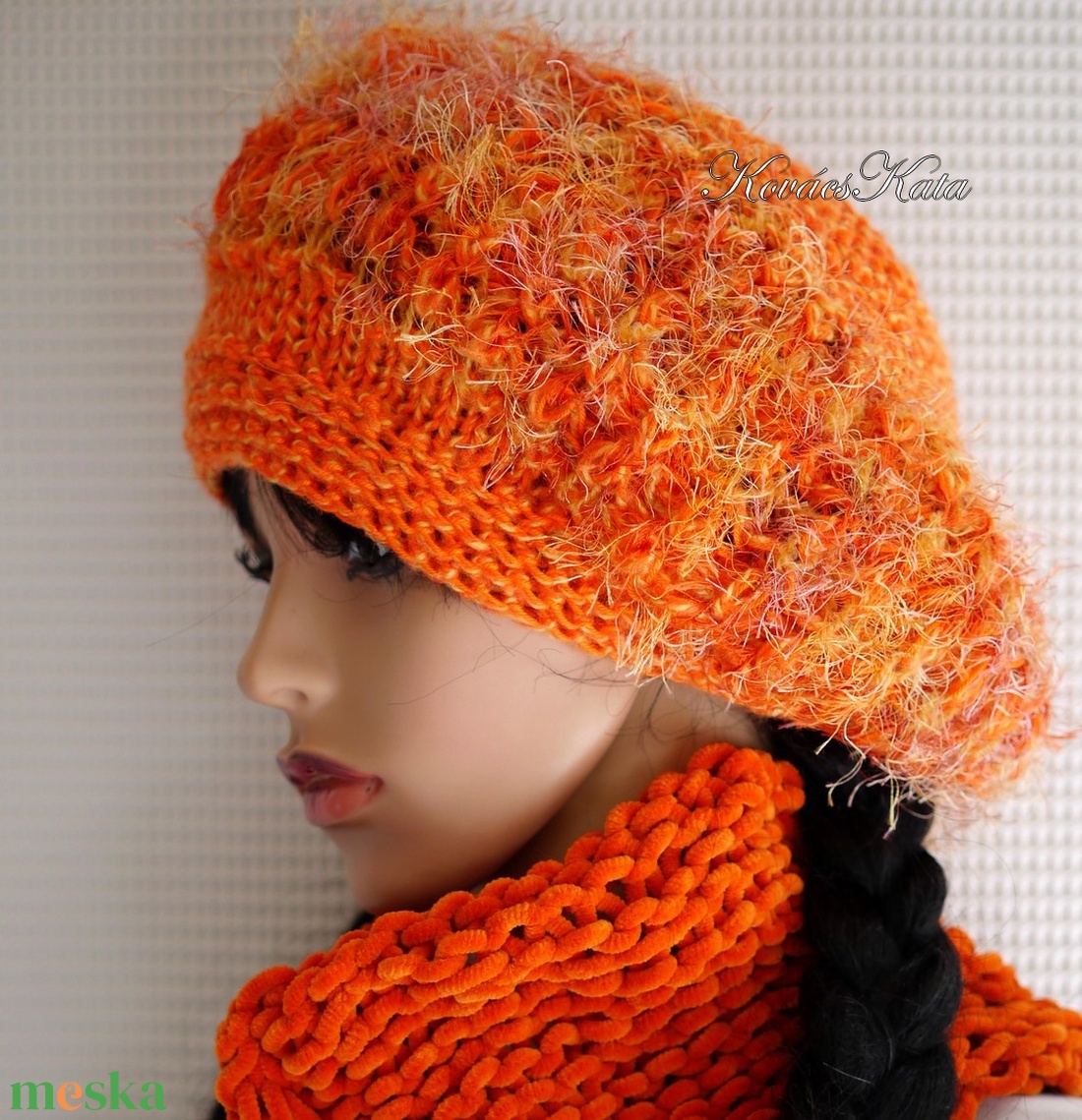 BORBÁLA / mandarin silk - kézzel kötött gombasapka - ruha & divat - sál, sapka, kendő - sapka - Meska.hu BORBÁLA / mandarin silk - kézzel kötött gombasapka - ruha & divat - sál, sapka, kendő - sapka - Meska.hu